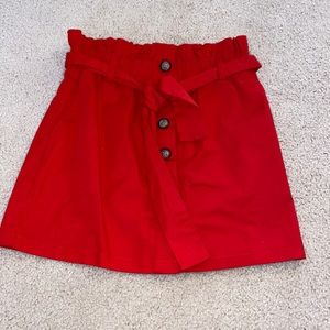Forever 21 Red Skirt with Buttons Size Small Bright Red